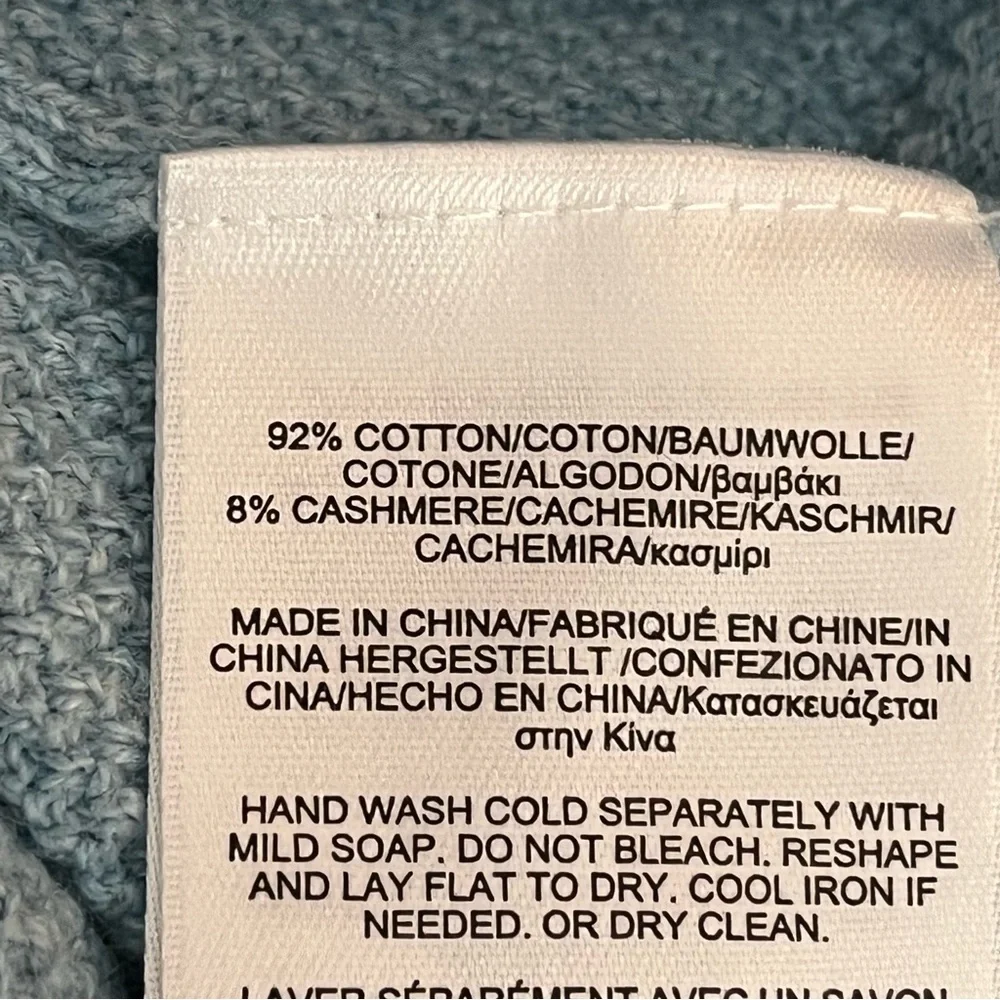 Brooks Brothers Sweater Cashmere Blend Men’s XL Light Blue Stripe Crew Neck